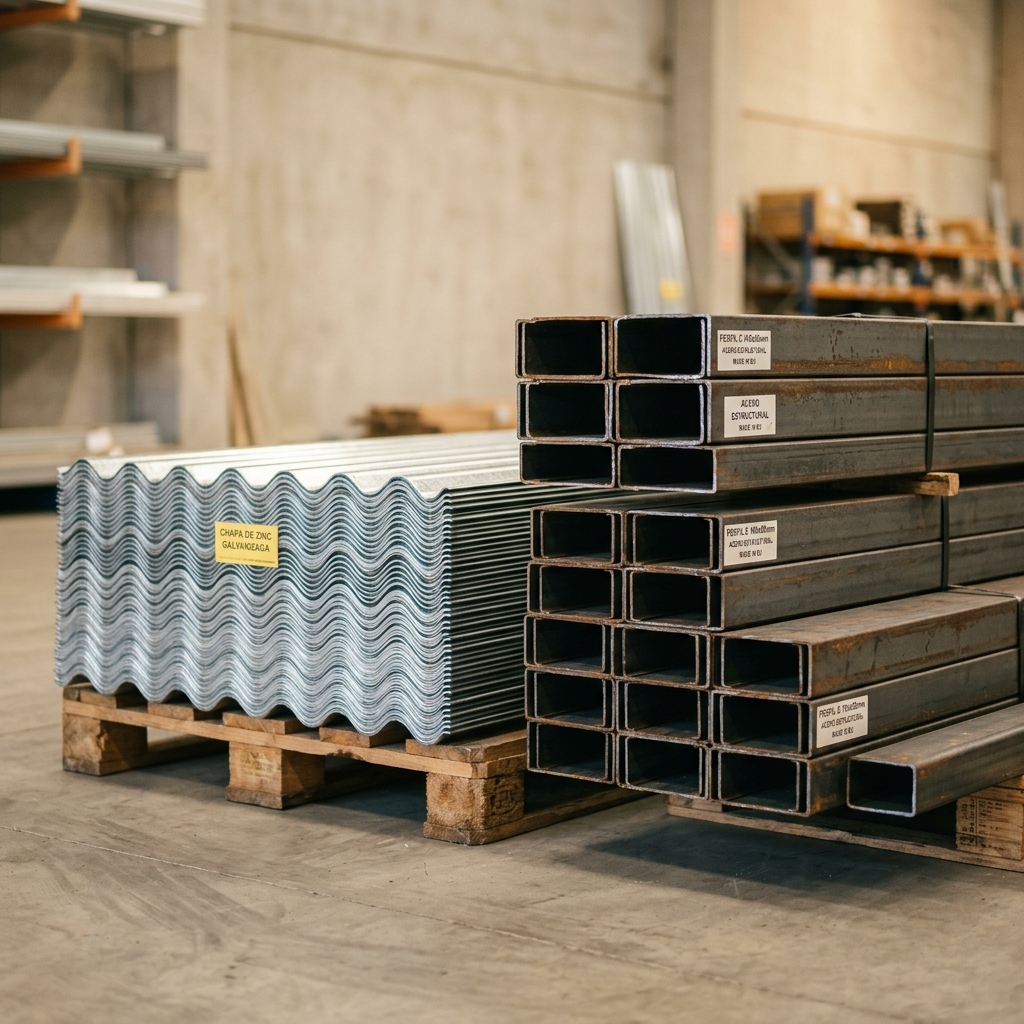 Chapas zinc, perfiles C y aislantes térmicos