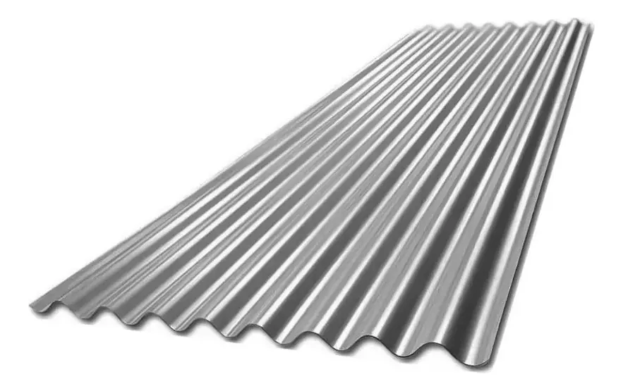 Chapa Galvanizada Sinusoidal Acanalada C25 1,10m X 1 Metro