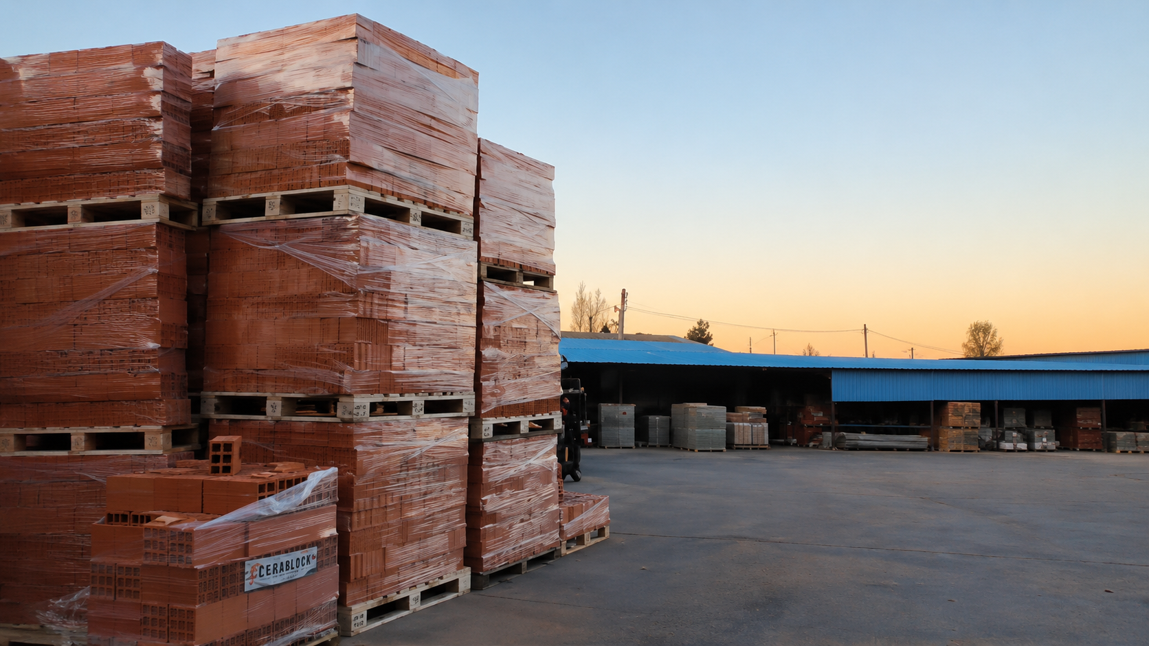 Stock de ladrillos Cerablock y materiales de construcción en depósito
